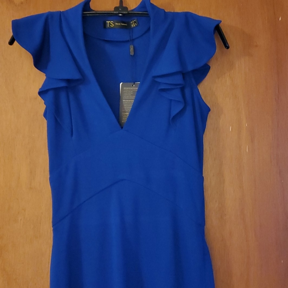 Ruffle sleeve knit dress